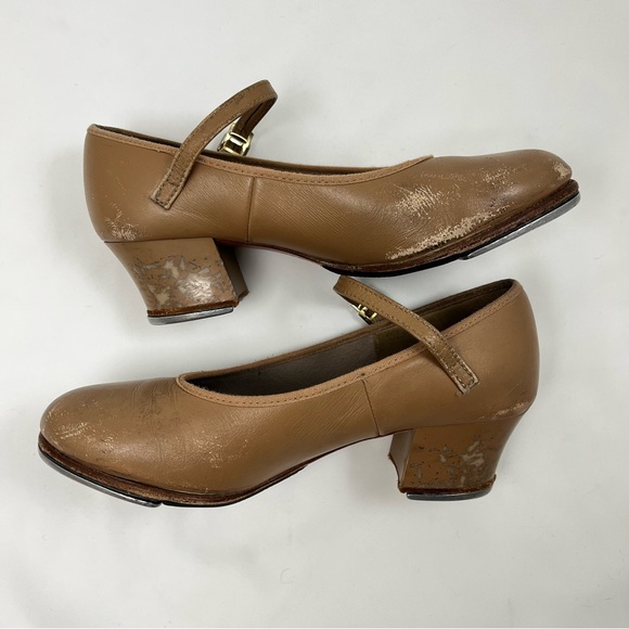 Capezio 455CAR Leather Caramel Character Tap Shoes Ladies 4.5 / Child 2 - 2.5 - Picture 4 of 11